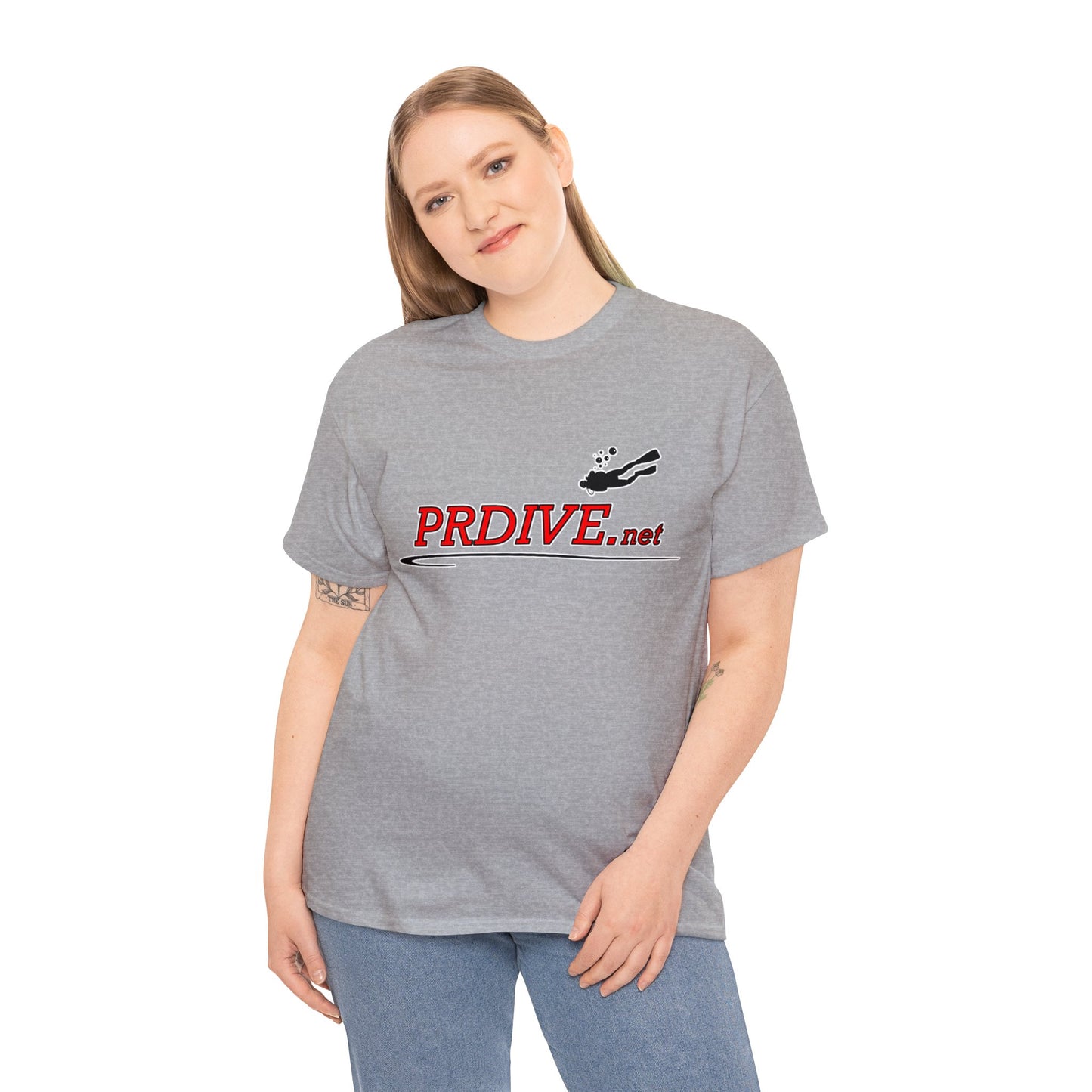 Dark Colored Unisex Heavy Cotton Tee With Logo