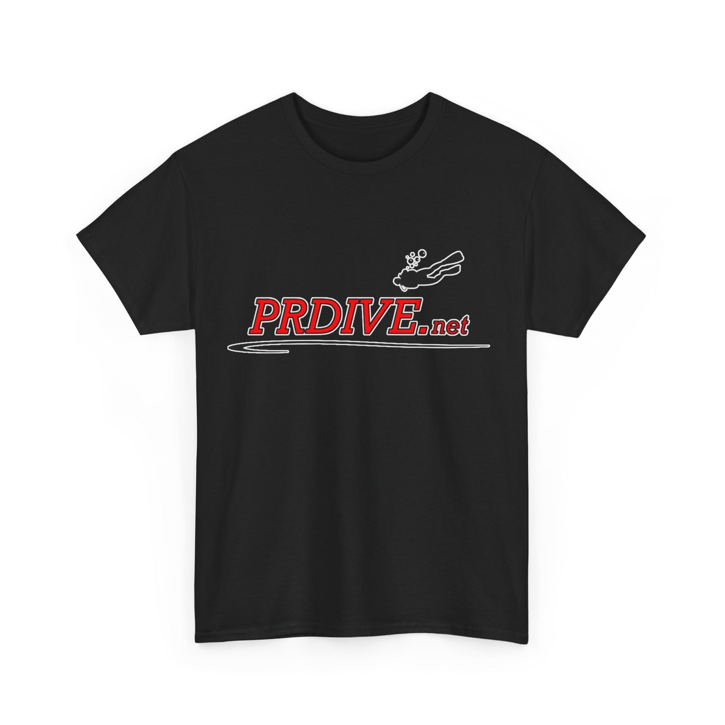 PR Dive Sites Dark Colored Unisex Heavy Cotton Tee With Logo