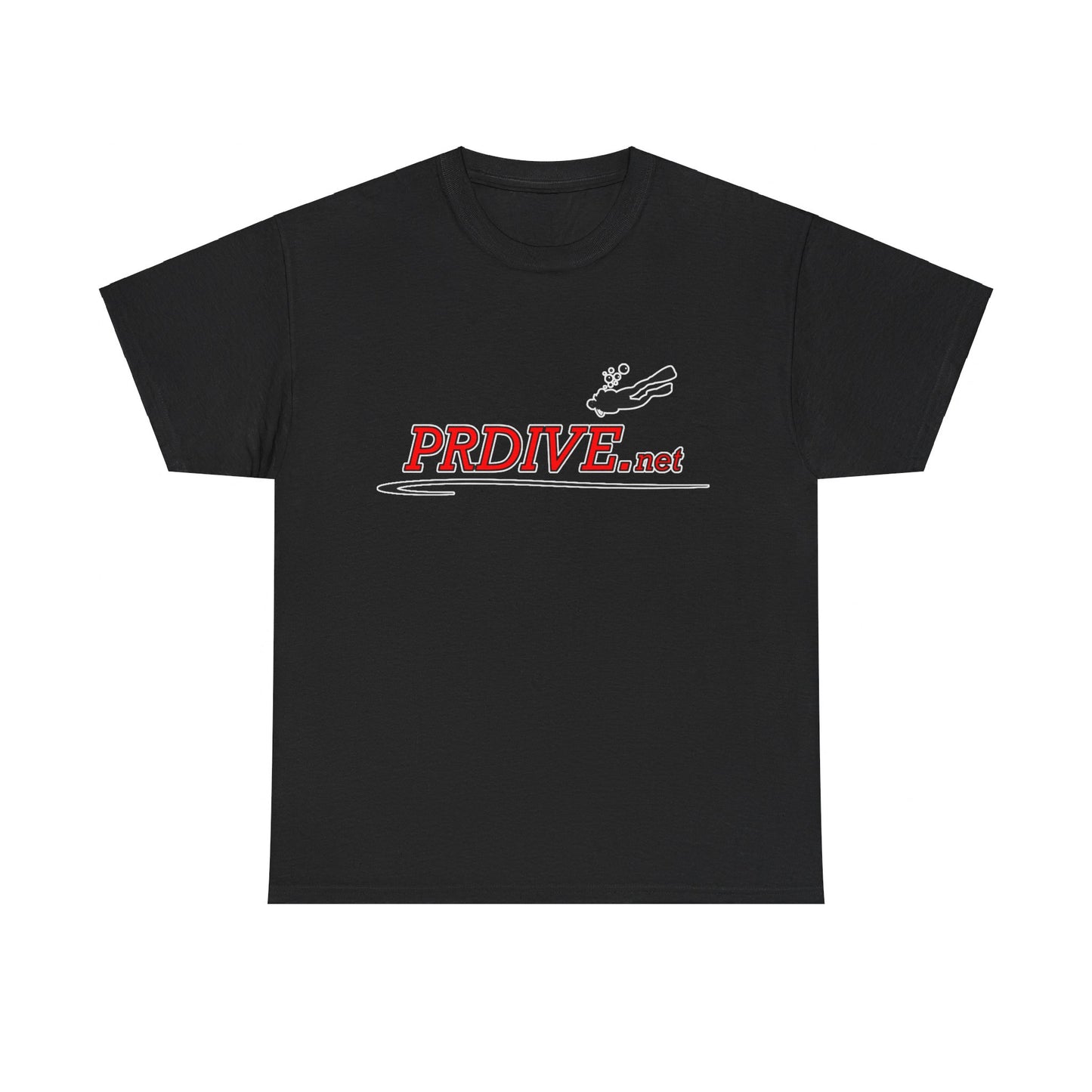 PR Dive Sites Dark Colored Unisex Heavy Cotton Tee With Logo